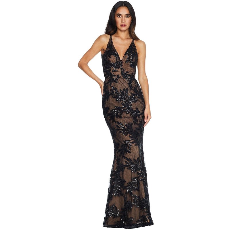 Dress The Population Sharon Gown In Black