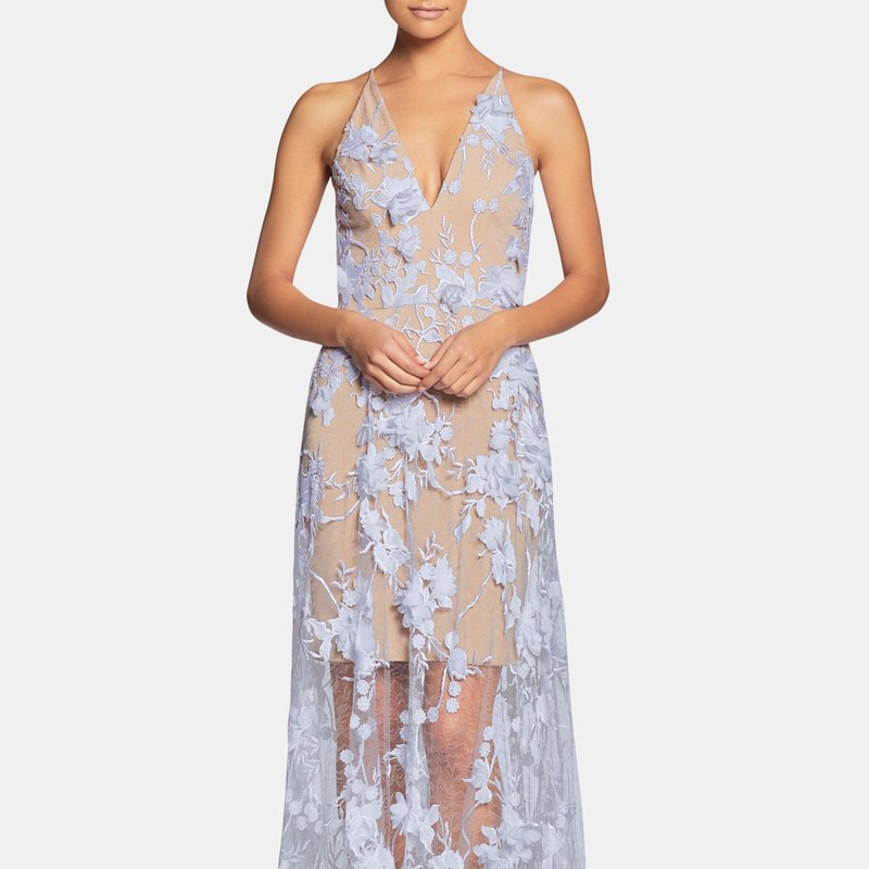 Dress The Population Sidney Dress In Mineral Blue/nude