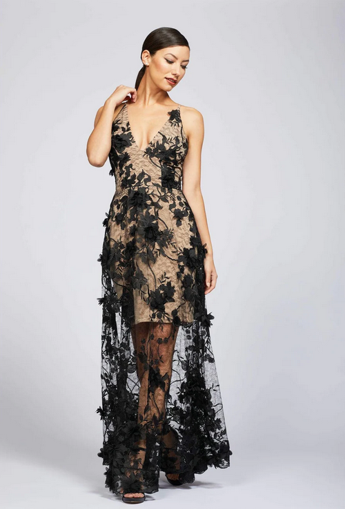 Dress The Population Sidney Gown In Black