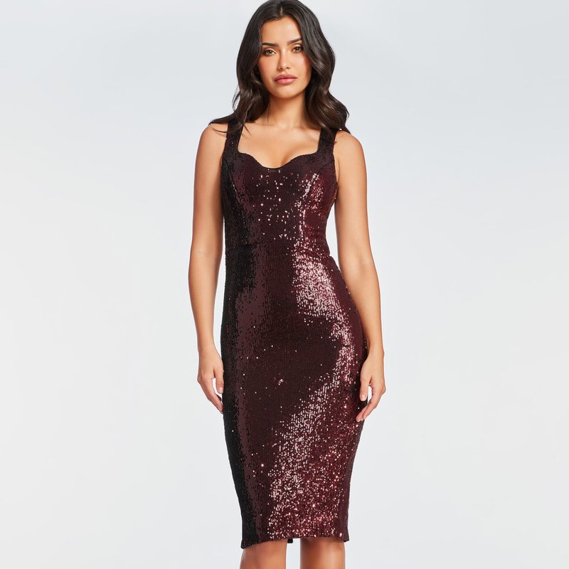 Shop Dress The Population Sloane Sequin Dress In Red