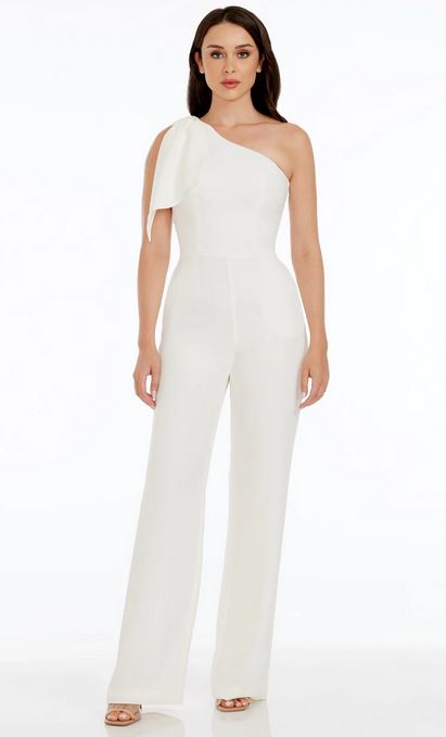 Dress_the_population Tiffany Jumpsuit In White