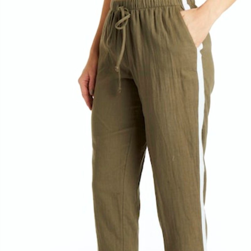 Shop Drew Paula Side Stripe Crop Pant In Green