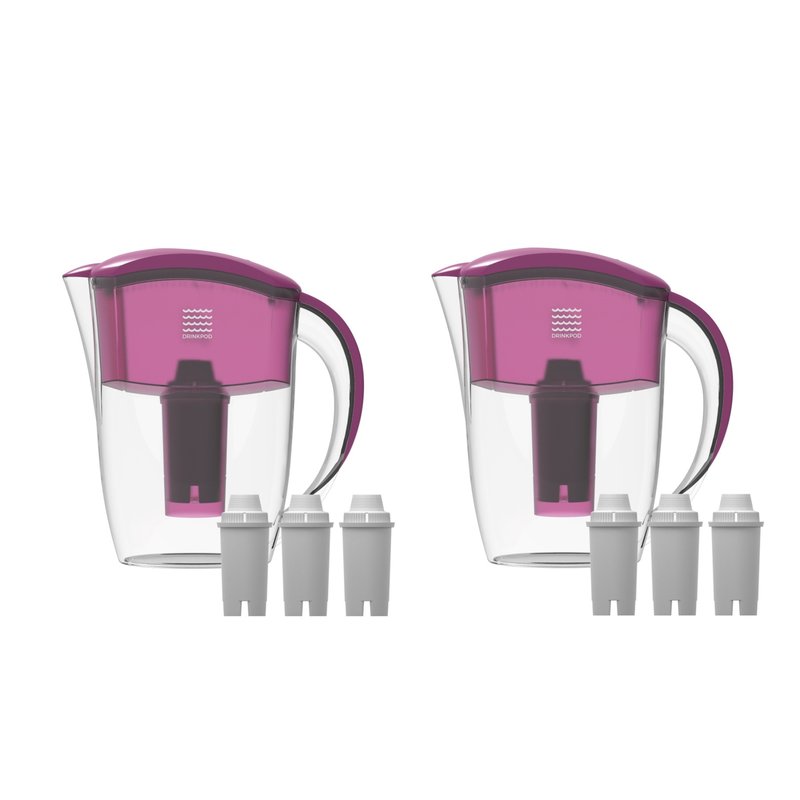 Drinkpod 2 Ultra Premium Alkaline Water Pitchers 3.5l Capacity Includes 6 Filters In Purple