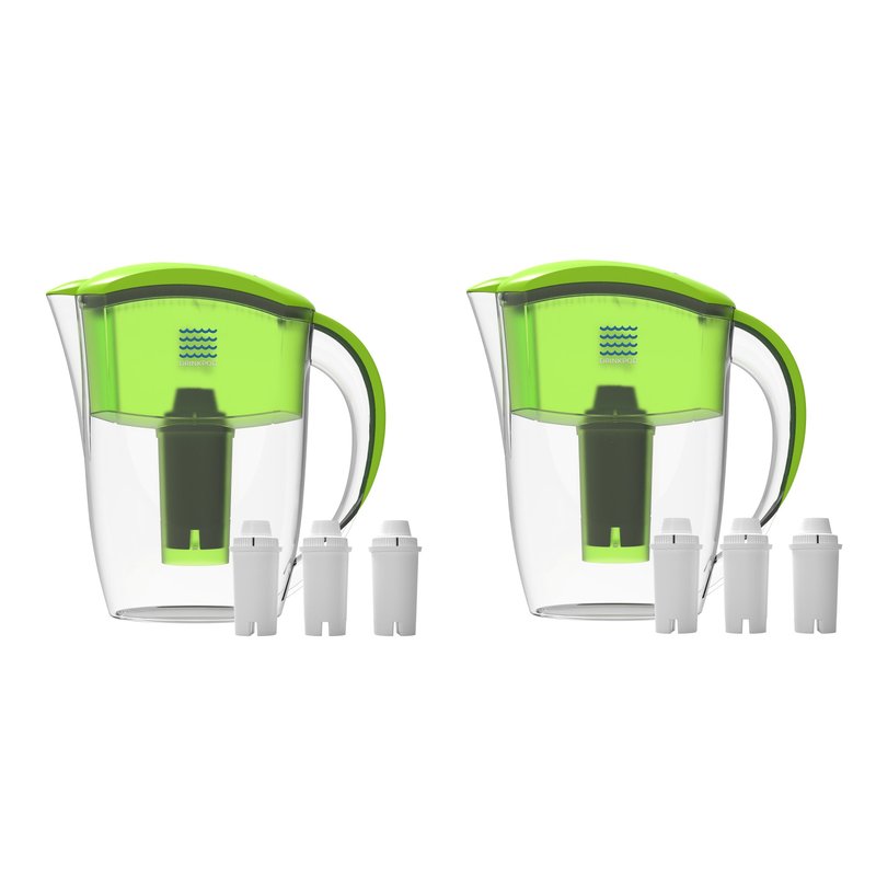 Drinkpod 2 Ultra Premium Alkaline Water Pitchers 3.5l Capacity Includes 6 Filters In Green