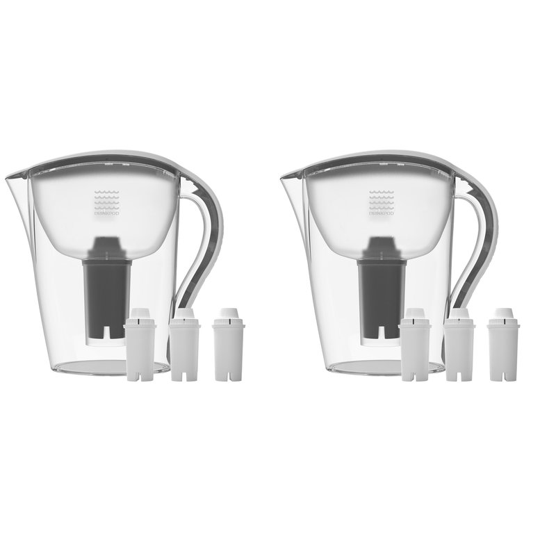 Drinkpod 2 Ultra Premium Alkaline Water Pitchers 3.5l Capacity Includes 6 Filters In Grey