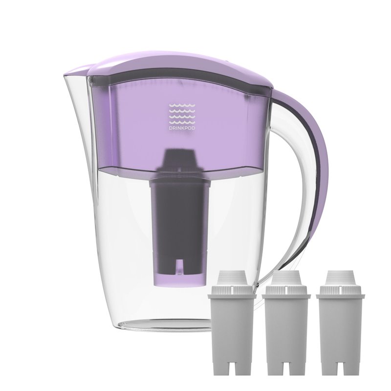 Drinkpod Alkaline Water Pitcher 2.5l Capacity Includes 3 Filters In Pink
