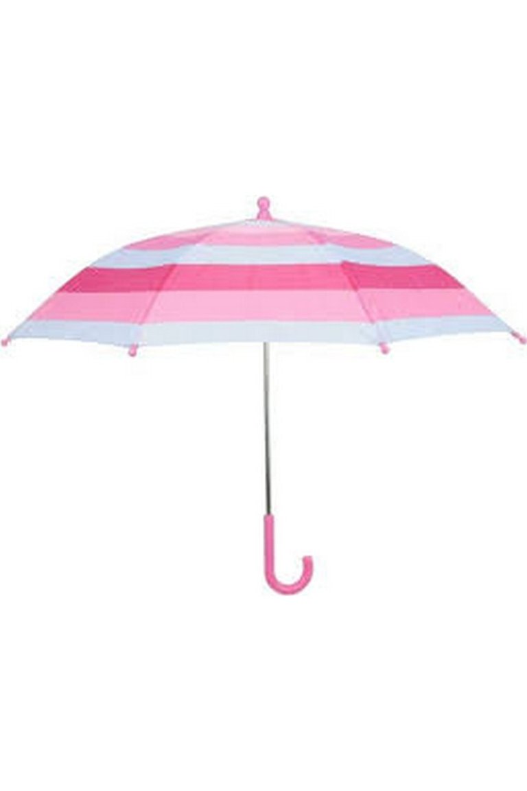 Drizzles Childrens/Kids Striped Umbrella (Pink/White) (One Size) - Pink/White