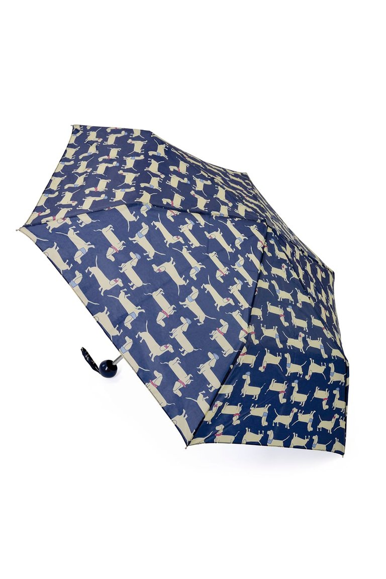Drizzles Womens/Ladies Dachshund Dog Compact Umbrella (Dark Blue) (One Size) - Dark Blue