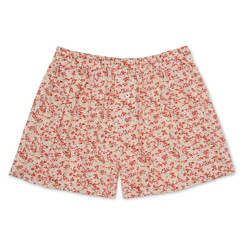 Druthers Organic Cotton Micro Floral Boxer Shorts In White