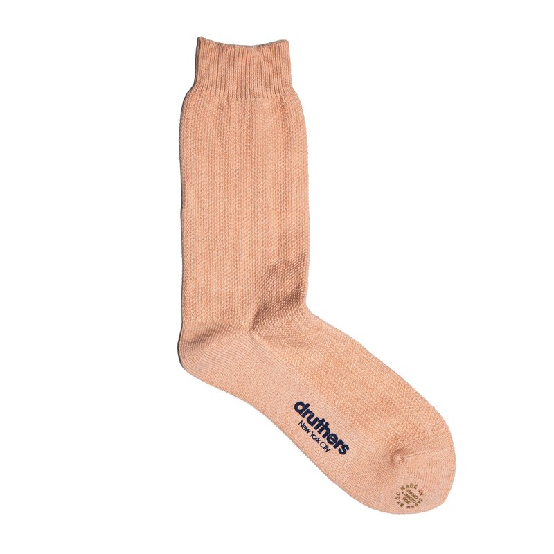 Druthers Organic Cotton Pique Knit Crew Sock In Pink