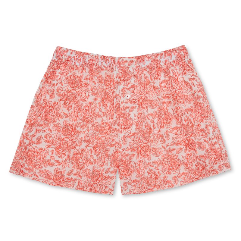 Druthers Organic Cotton Roses Boxer Shorts In White