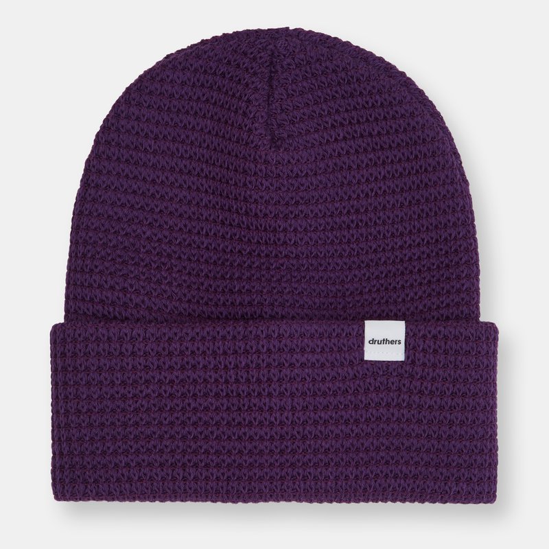 Druthers Organic Cotton Waffle Knit Beanie In Purple