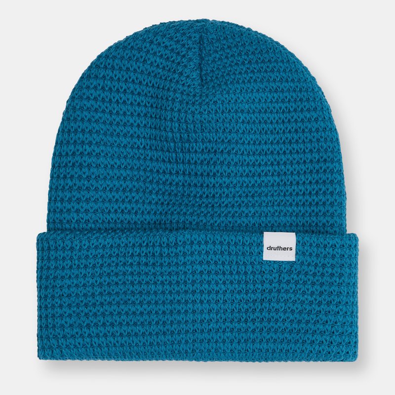 Druthers Organic Cotton Waffle Knit Beanie In Teal