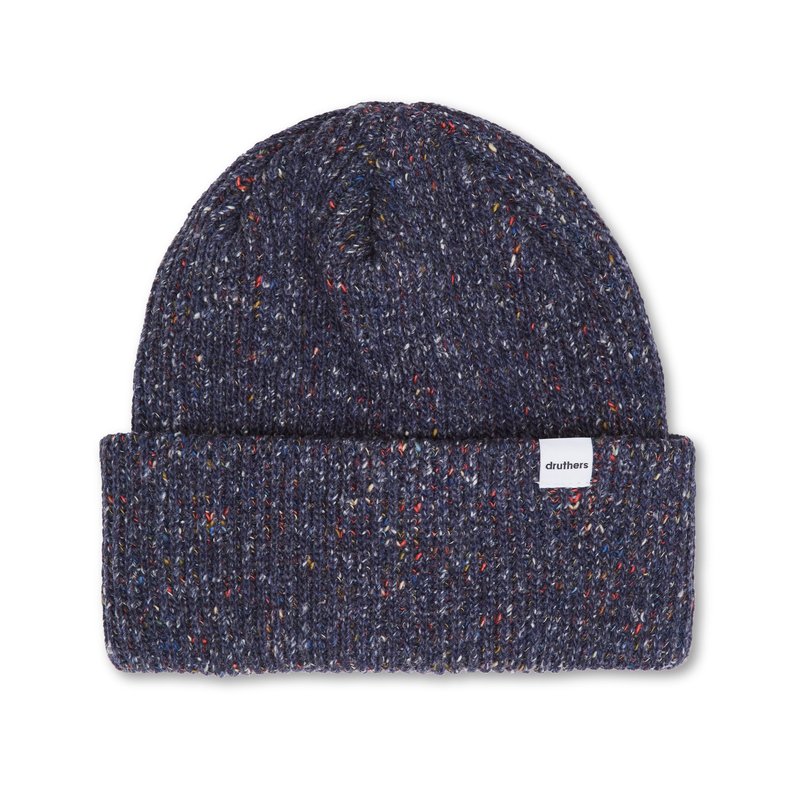 Druthers Recycled Cotton Melange 1x1 Rib Beanie In Blue