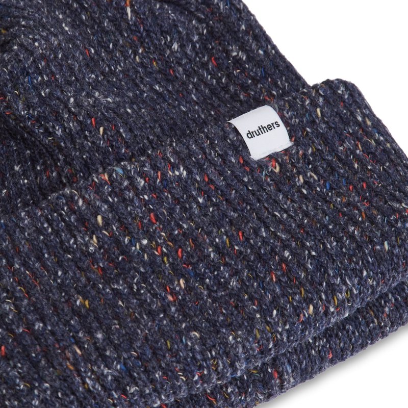 Shop Druthers Recycled Cotton Melange 1x1 Rib Beanie In Blue