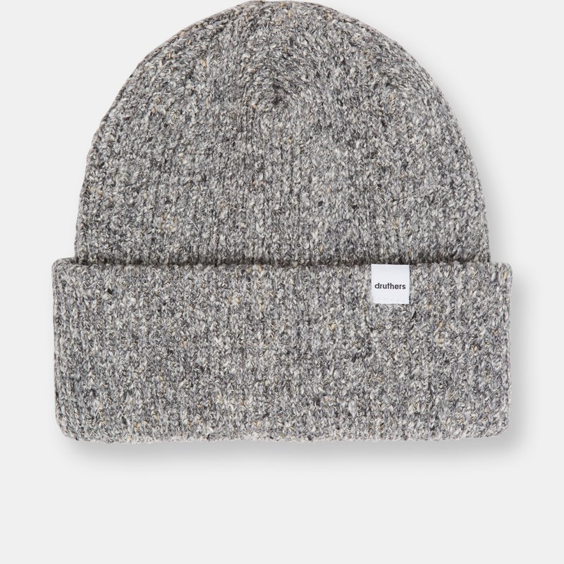Druthers Recycled Cotton Melange 1x1 Rib Beanie In Gray