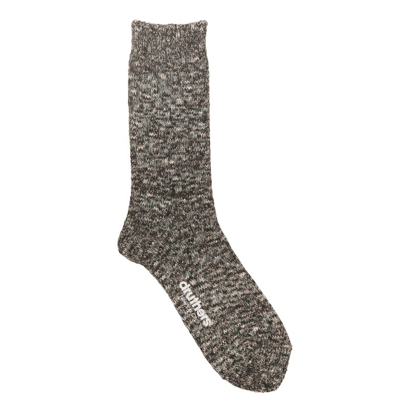 Druthers Recycled Cotton Mélange Crew Sock In Black