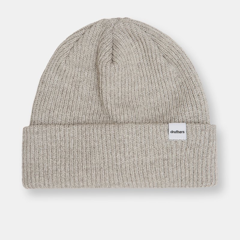Druthers Recycled Cotton Ribbed Knit Beanie In Lt. Grey Heather