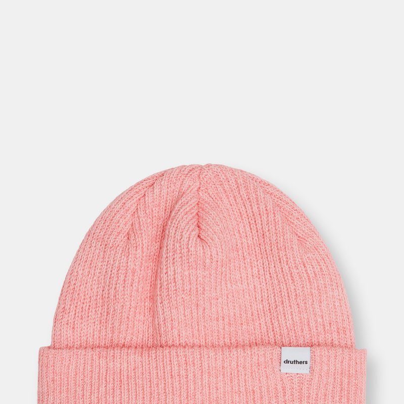Druthers Recycled Cotton Ribbed Knit Beanie In Pink