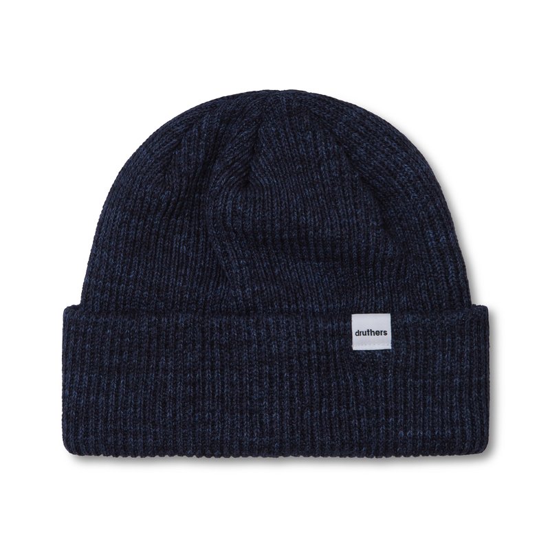 Druthers Recycled Cotton Ribbed Knit Beanie In Blue