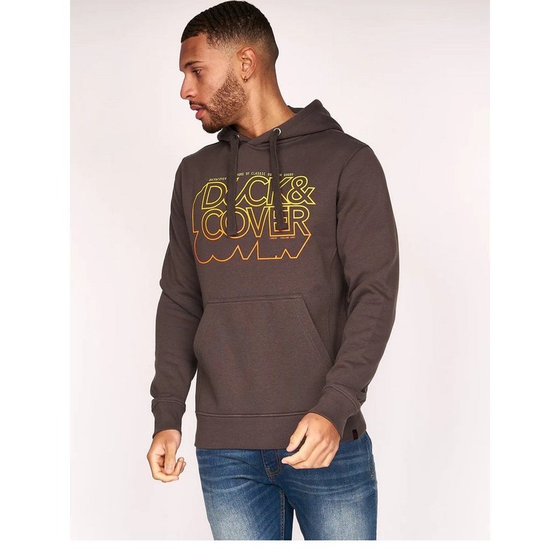 Shop Duck And Cover Mens Fillberts Hoodie In Grey