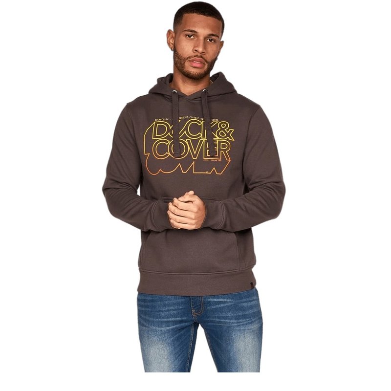 Shop Duck And Cover Mens Fillberts Hoodie In Grey