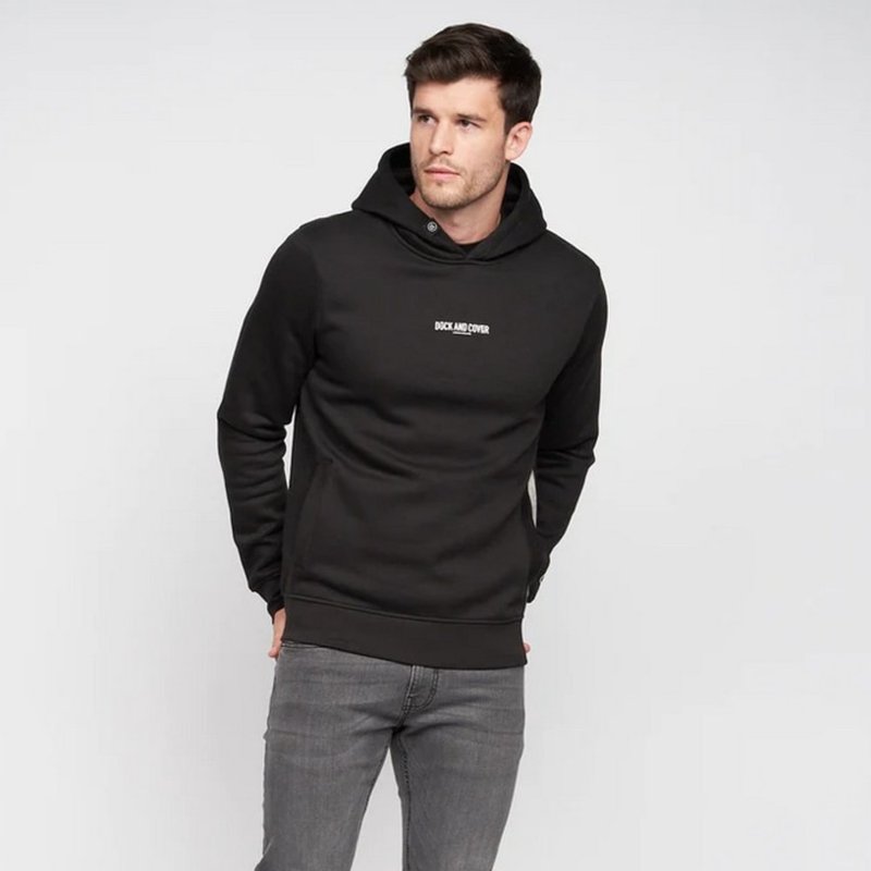 Duck And Cover Mens Gathport Hoodie In Black