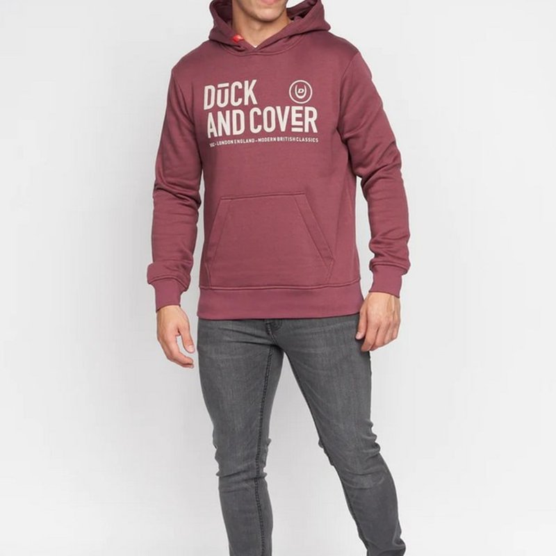 Duck And Cover Mens Hillman Hoodie In Red
