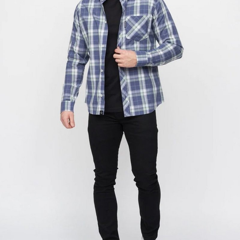 Duck And Cover Mens Lennmore Checked Shirt In Blue