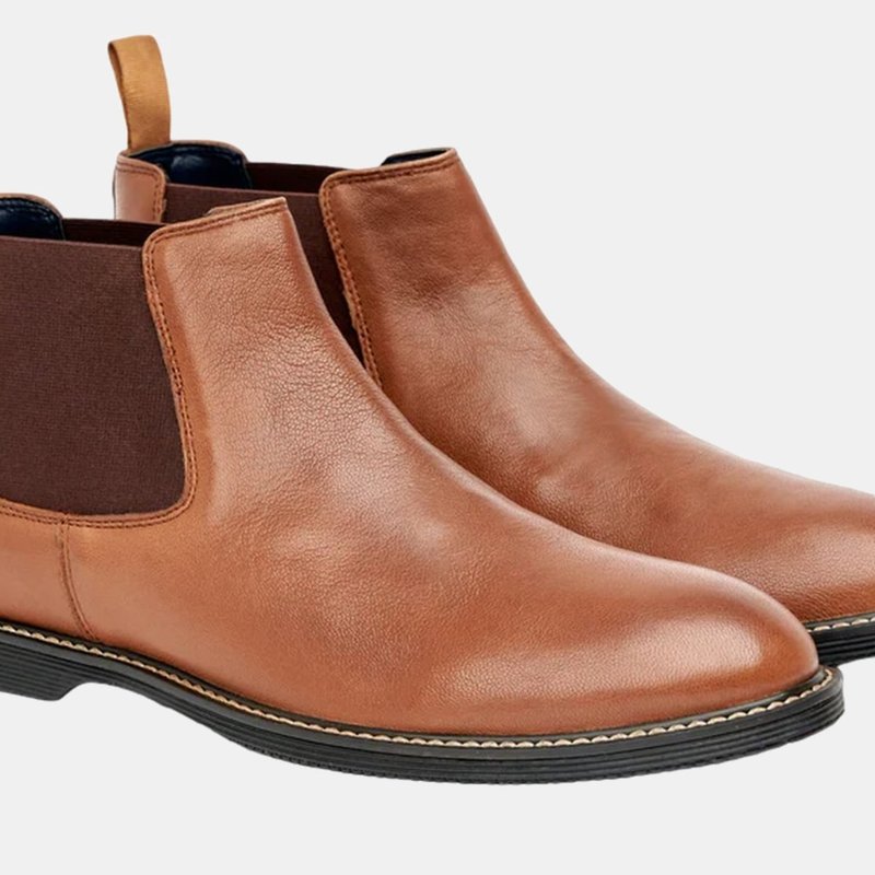 Duck And Cover Mens Maxwall Leather Chelsea Boots In Brown