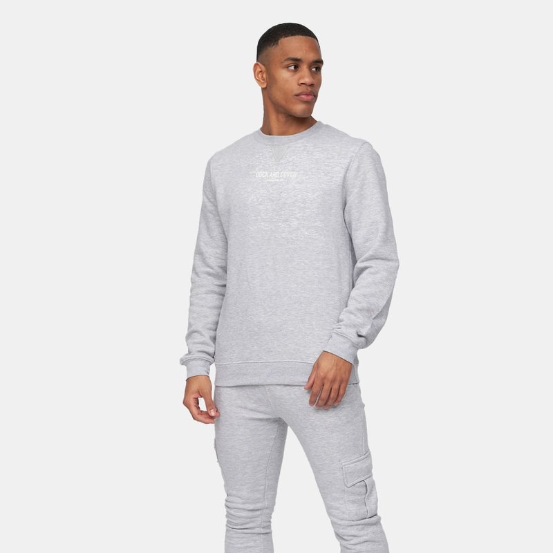 Duck And Cover Mens Melbray Crew Neck Top & Bottom Set In Grey