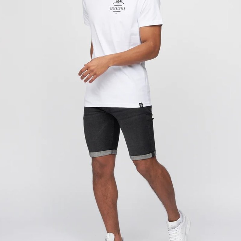 Duck And Cover Mens Mustone Denim Shorts In Black