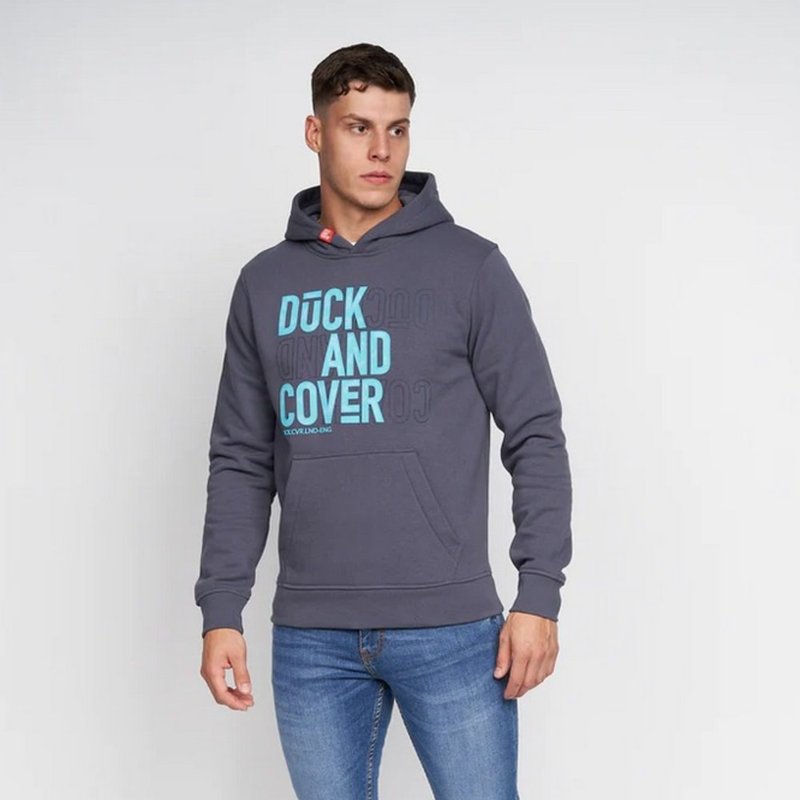 Duck And Cover Mens Pecklar Hoodie In Blue