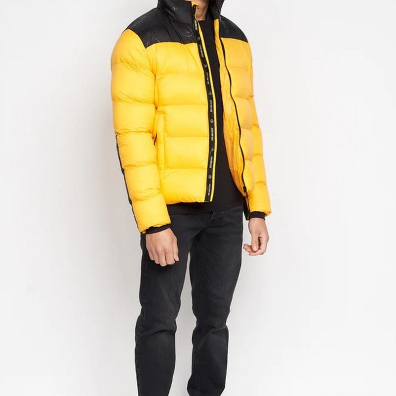 Duck And Cover Mens Synflax Puffer Jacket In Yellow