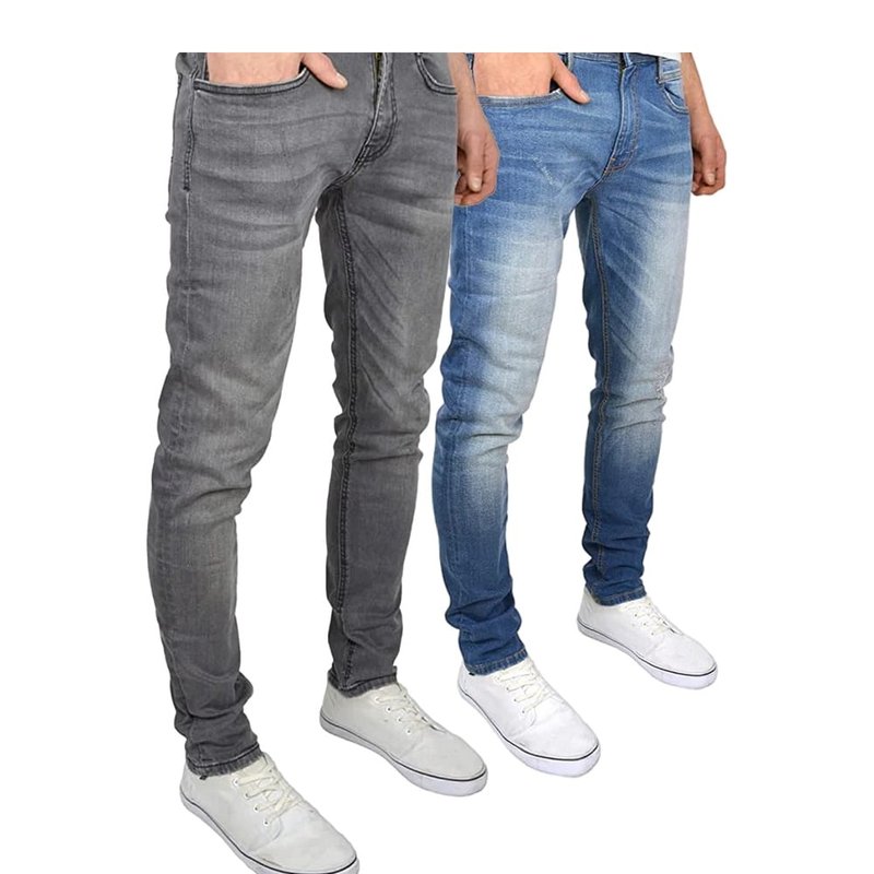 Duck And Cover Mens Tranfold Slim Jeans (pack Of 2) In Grey