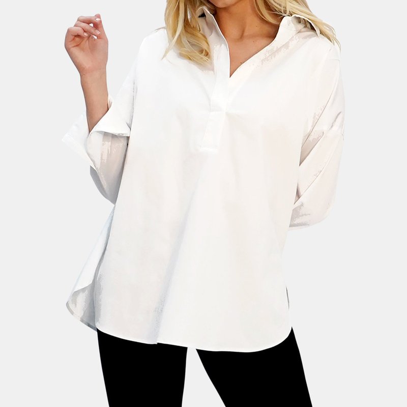 Duettenyc Classic Easy Pullover White Shirt