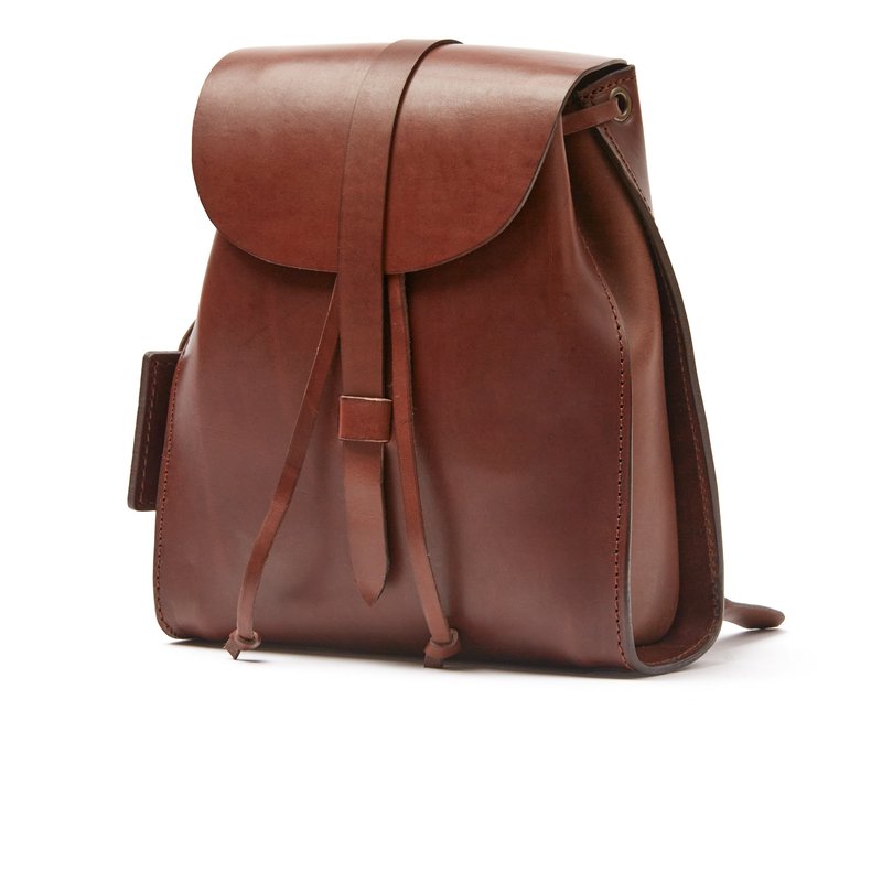 The Dust Company Leather Backpack Havana Tribeca Collection In Brown