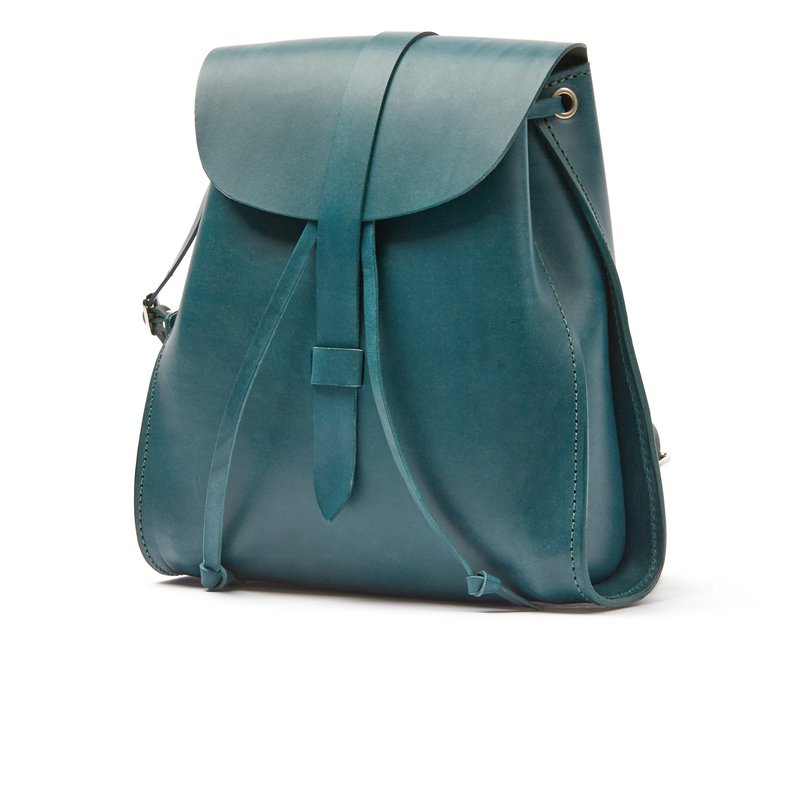 The Dust Company Leather Backpack Jade Tribeca Collection In Green