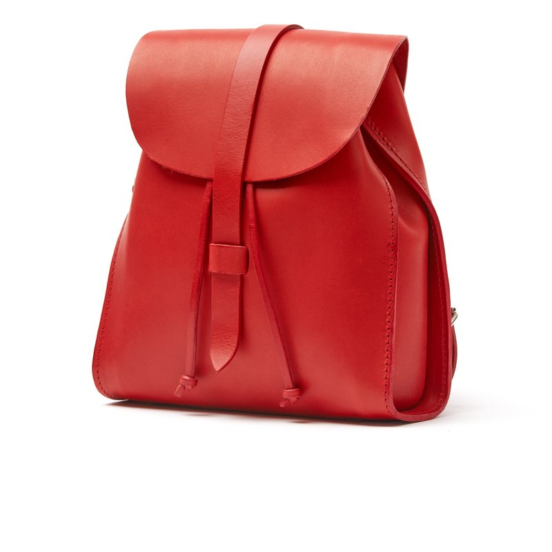 The Dust Company Leather Backpack Red Tribeca Collection