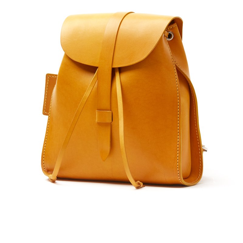 The Dust Company Leather Backpack Yellow Tribeca Collection