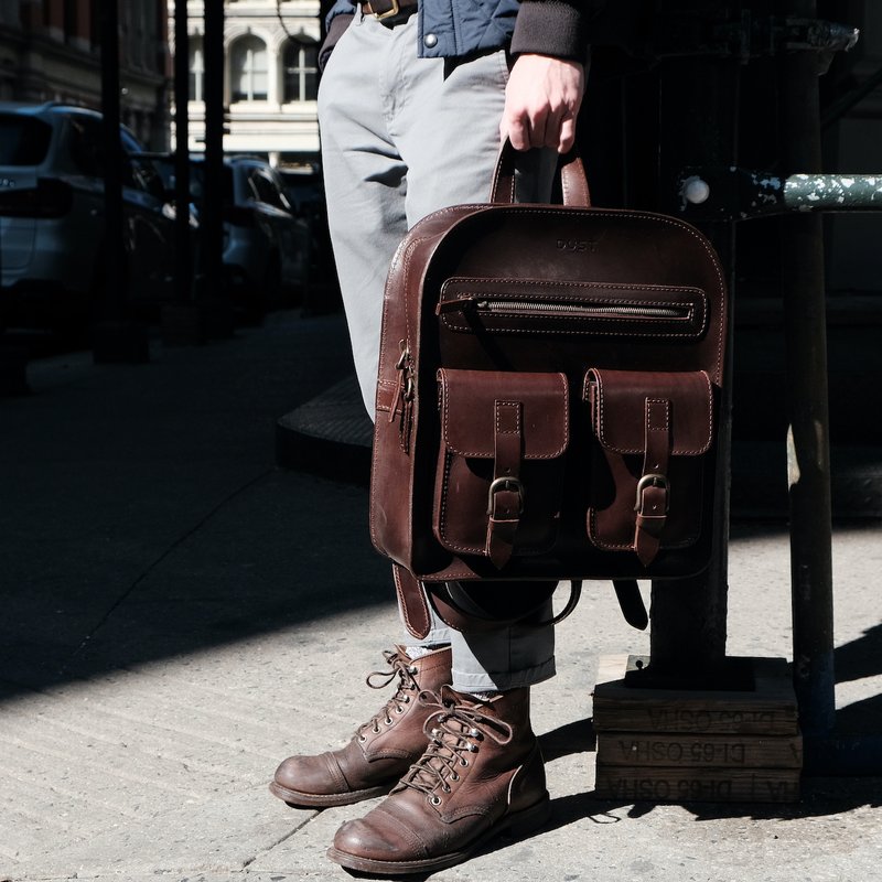 Shop The Dust Company Mod 136 Backpack In Cuoio Havana In Brown