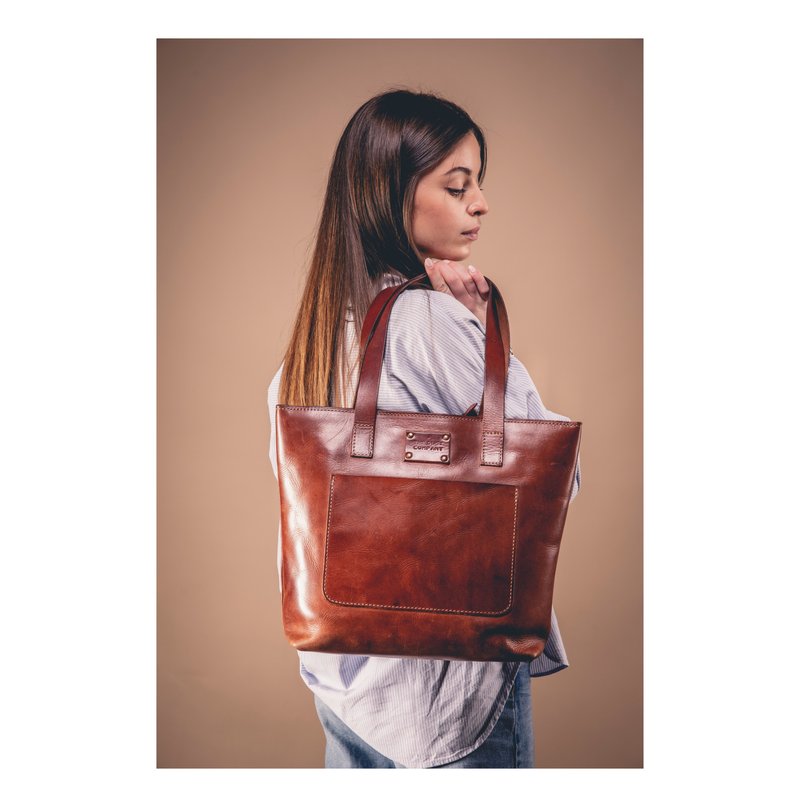 The Dust Company Mod 147 Tote In Cuoio Brown