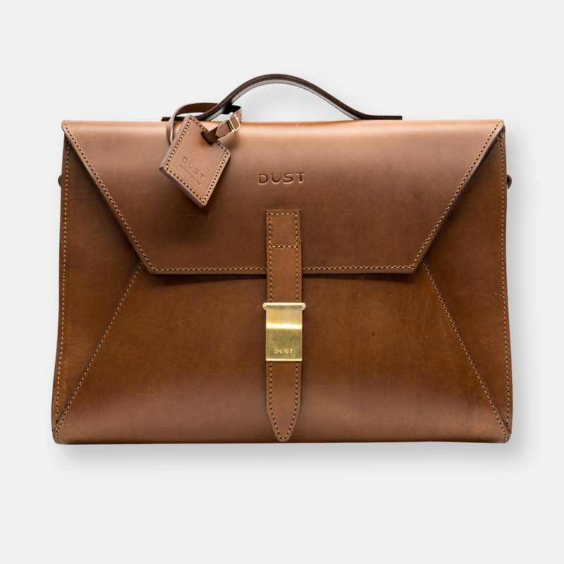 The Dust Company Mod 206 Briefcase In Cuoio Brown