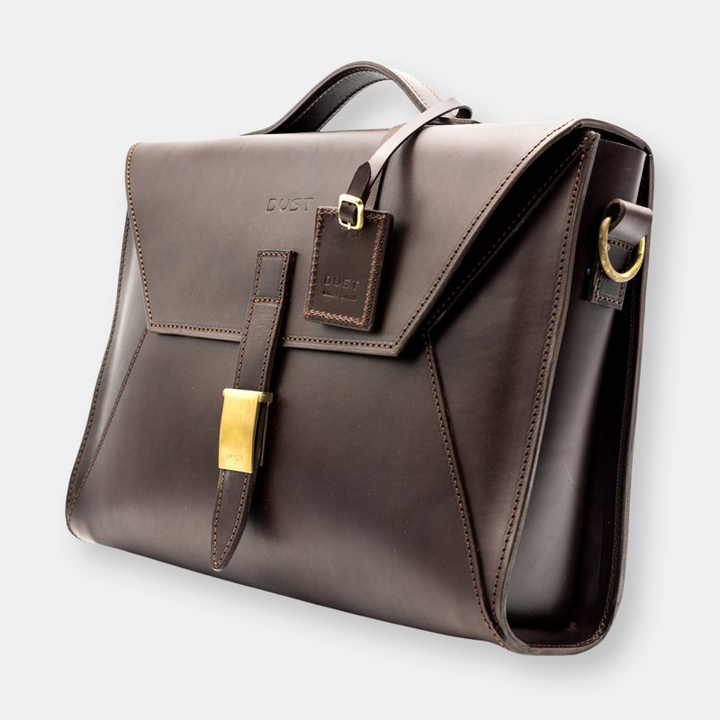 The Dust Company Mod 206 Briefcase In Cuoio Havana In Brown