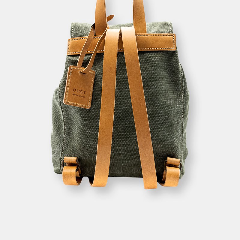 Shop The Dust Company Mod 226 Vintage Backpack In Cotton Green