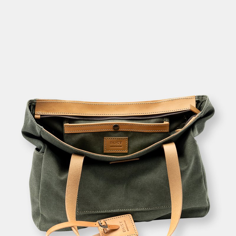 Shop The Dust Company Mod 230 Vintage Tote In Cotton Green