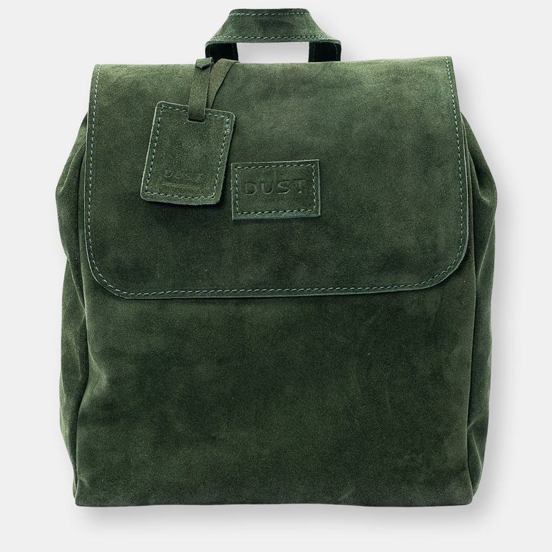 The Dust Company Mod 238 Backpack In Leather Suede Green