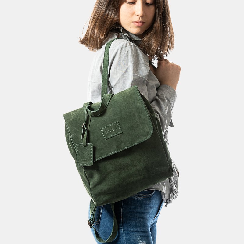 Shop The Dust Company Leather Backpack Green Upper West Side Collection