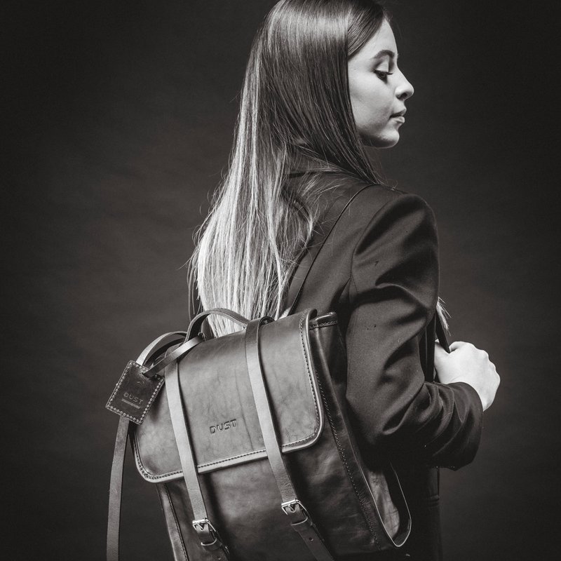 Shop The Dust Company Mod 260 Backpack In Leather Black