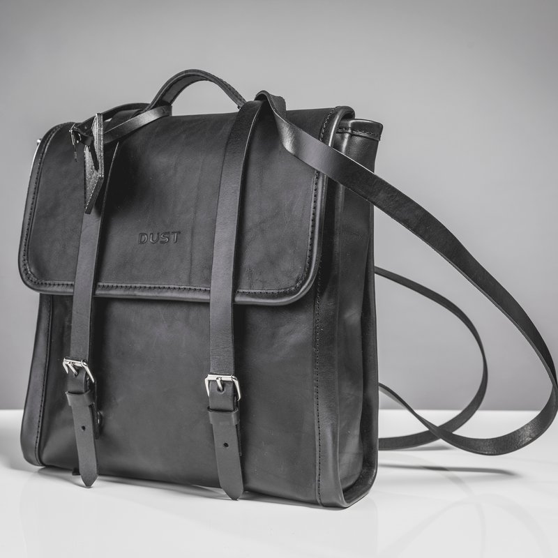 Shop The Dust Company Mod 260 Backpack In Leather Black